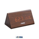 Informa - Jam Waker 14.8x8.8x7.9 Cm Digital Kayu 710 - Cokelat