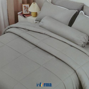 Informa - Fiore 240X210 Cm Bed Cover Bambu - Abu-Abu