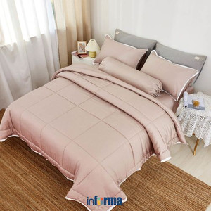 Informa - Fiore 160X200 Cm Set 5 Pcs Seprai Queen Bambu - Pink