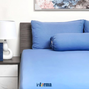 Informa 180X200 Cm Set 5 Pcs Seprai King Washed Microfiber - Biru