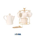 INFORMA - PERALATAN MINUM - TEAPOT SET LANSTER W/CUP SAUCER+RACK(20)