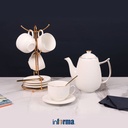 INFORMA - PERALATAN MINUM - TEAPOT SET LEROY W/CUP SAUCER+RACK(14)