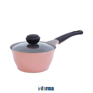 Informa - Cheftopf 18 Cm Panci Saucepan Dengan Tutup Kaca - Peach