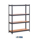 INFORMA - RAK BESI - ISLEY 4 SHELVES RACKING WALNUT BLACK