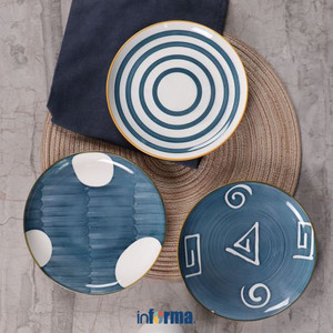 Informa - Appetite 25 Cm Set 3 Pcs Fujiri Piring Makan - Biru