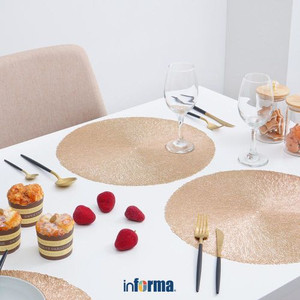 Informa - Appetite Set 4 Pcs Lacer Tatakan Piring Round - Gold