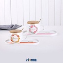 Informa - Appetite Set 2 Pcs Mug Dengan Nampan Happy Smile Flower