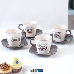 Informa - Appetite 250 Ml Set 4 Pcs Cangkir & Saucer Italian Coffee