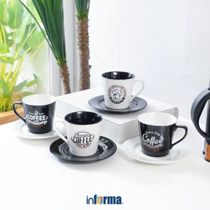 Informa - Appetite Set 4 Pcs Cangkir & Saucer Coffee Beans