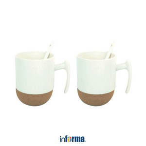 Informa - Appetite 355Ml Set 2 Pcs Ganivo Mug Dengan Sendok - Putih