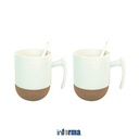 Informa - Appetite 355Ml Set 2 Pcs Ganivo Mug Dengan Sendok - Putih