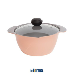 Informa - Cheftopf 24 Cm Panci Casserole Dengan Tutup Kaca - Peach