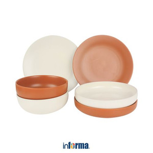 Informa - Appetite Set 12 Pcs Perlengkapan Makan - Terracota/Krem