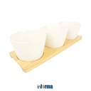 Informa - Appetite 11 Cm Set 4 Pcs Mangkuk Saji Dengan Nampan - Putih