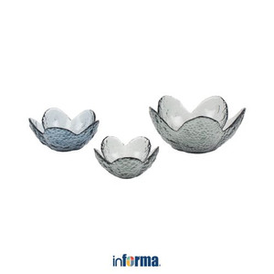 Informa - Apettite Set 3 Pcs Mangkuk Saji Flower Shape - Abu-Abu