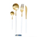 Informa - Appetite Set 4 Pcs Dill Alat Makan Dengan Pisau - Gold/Putih