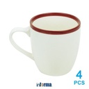 Informa - Appetite 444 Ml Set 4 Pcs Cove Mug - Merah