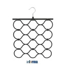 INFORMA - GANTUNGAN BAJU - NON SLIP SCARF HANGER W/ 12 HOLES BLACK