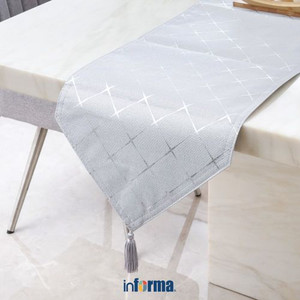 INFORMA - TAPLAK MEJA - TABLE RUNNER FOIL PRINT 063 GRY 33X180CM