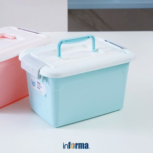 INFORMA - KOTAK PENYIMPANAN - STORAGE BOX W/ HANDHELD 5L BLUE