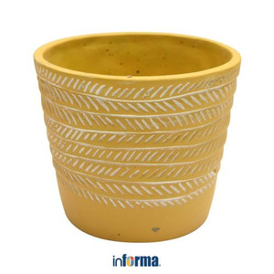 INFORMA - POT TANAMAN - POT CEMENT 40U 13.6X13.6X11.5CM YELLOW