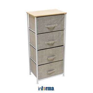 INFORMA - LACI PENYIMPANAN - FALCO 4 DRAWER STORAGE GREY 45X30X95CM