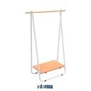 INFORMA - RAK GANTUNGAN PAKAIAN - GARMENT RACK WHT W/ WOODEN BASE