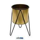 INFORMA - POT TANAMAN - POT W/ STAND 10XS BLACK GOLD 19X28CM