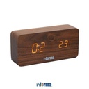 INFORMA JAM MEJA DIGITAL KAYU-DIGITAL WOOD ALARM TABLE CLOCK 712 BROWN