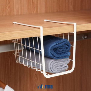 INFORMA - RAK PENYIMPANAN BAJU-WARDROBE UNDERSHELF BASKET (S) WHITE