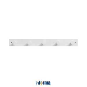 INFORMA - GANTUNGAN DINDING-WALL HOOKS 5 48X5X3CM WHT