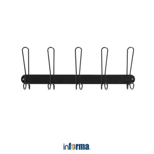 INFORMA - GANTUNGAN DINDING-WALL HOOKS 5 0753 48X18X6CM BLACK