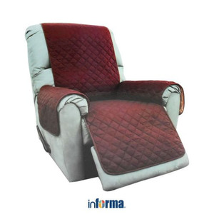 SARUNG PELINDUNG SOFA RECLINER PROTECTOR 1 SEATER WINE-MOCCA