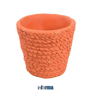 INFORMA - POT TANAMAN - POT CEMENT ORANGE XY14 14X14X12.5CM