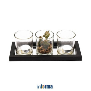 HIASAN KAMAR - DECO PLATE SET LULU BLACK 26.5X11.5X8CM