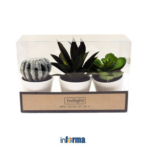 TANAMAN PLASTIK - ARTIFICIAL CACTUS Y12 SET OF 3 7X7X15CM