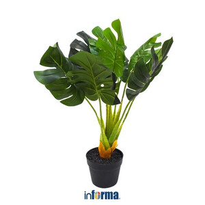 TANAMAN PLASTIK - ARTIFICIAL MONSTERA 17X17X66CM GREEN