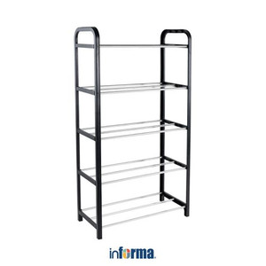 Informa Rak Sepatu Compact 5 Tier Shoe Rack Black 42x20x79cm