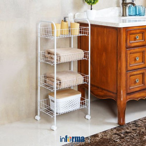 INFORMA - RAK PENYIMPANAN-STORAGE CART 4-TIER 38X26X86CM WHITE