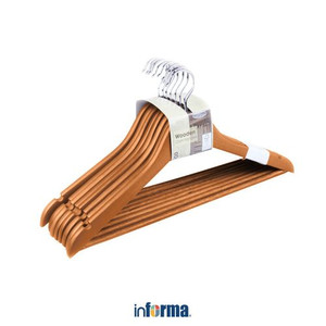 Informa Set 8 Pcs Hanger Kayu - Cokelat Tua