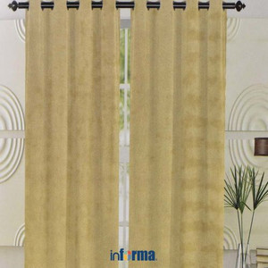 GORDEN SET CURTAIN SET VELVET BEIGE 140X250CM