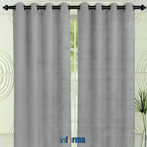 GORDEN SET CURTAIN SET BLACKOUT LGHT GREY 135X250CM