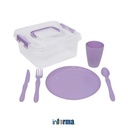 Informa - Appetite Set 30 Pcs My Box Picnic Perlengkapan Makan - Ungu