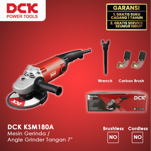 DCK KSM180A Mesin Gerinda / Angle Grinder Tangan 7"