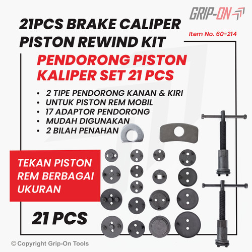 GRIP-ON BRAKE CALIPER PISTON REWIND KIT PENDORONG PISTON KALIPER 21PCS