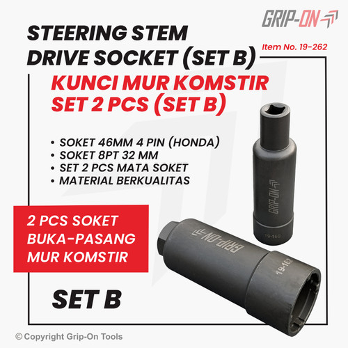 GRIP-ON STEERING STEM 2PCS KUNCI MUR KOMSTIR 2PCS (SET B) MOTOR HONDA