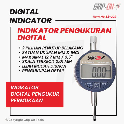 GRIP-ON DIAL INDICATOR ALAT UKUR DIGITAL PERMUKAAN 0.01-12.7 MM