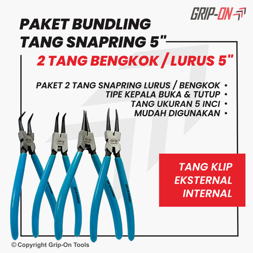 GRIP-ON PAKET HEMAT TANG SNAPRING 5" SPI CIRCLIP PLIERS 5 INCH