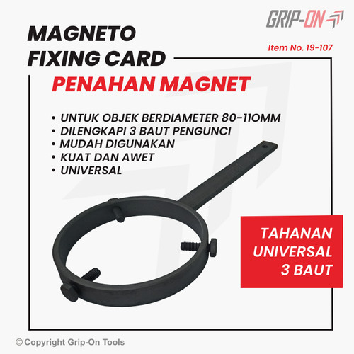 Grip-On Magneto Fixing Card Penjepit / Penahan Magnet 3 Baut Universal