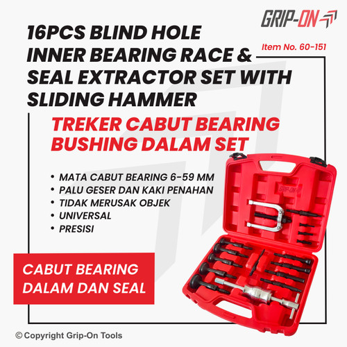 Grip-On Blind Hole Inner Bearing Cabut Bearing Bushing Dalam 6-59mm